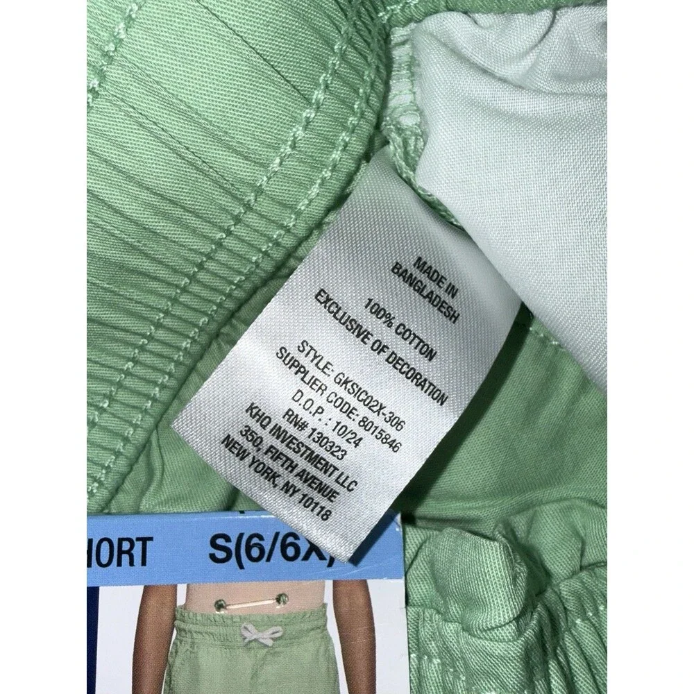 GAP Kids Girls Green Pull-On Shorts Size S(6/6X) NWT